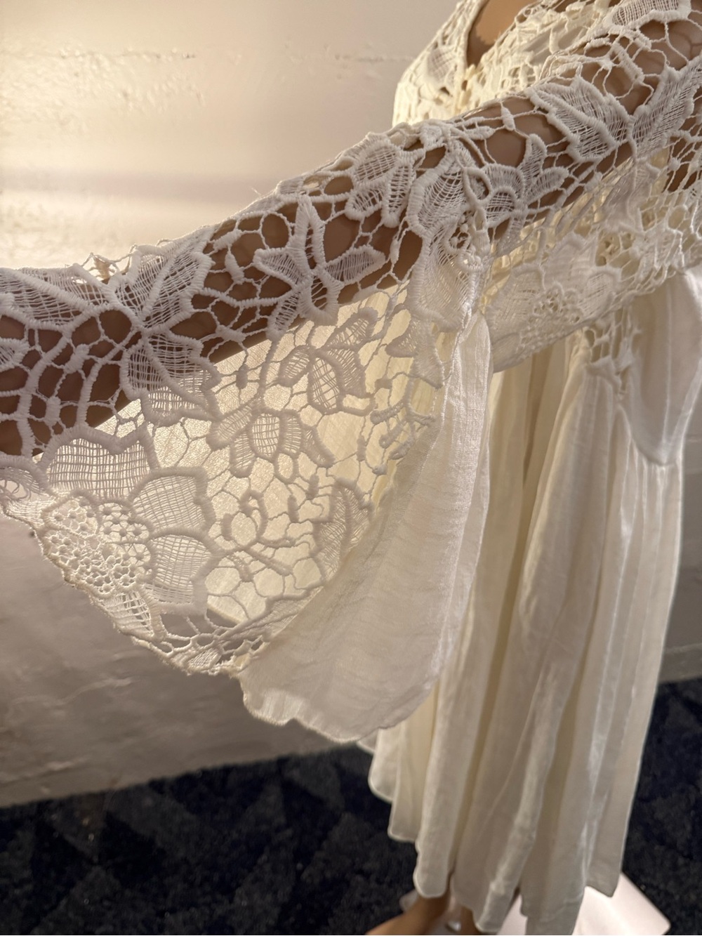 Boho Crochet Lace Ivory Tunic Dress - Picture 7 of 13